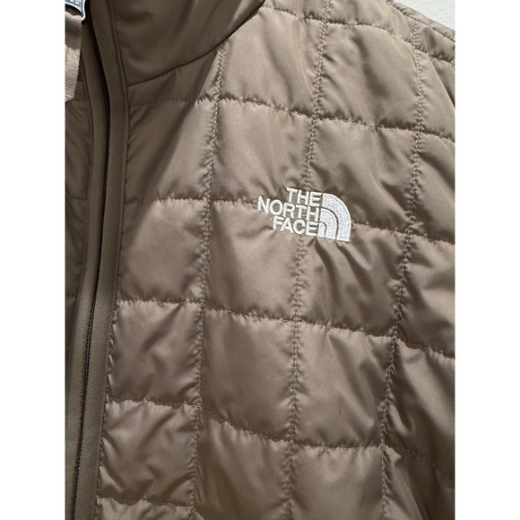The North Face Womens Thermoball Eco Quilted Puffer Jacket Taupe Brown Small - Picture 3 of 11